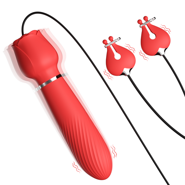 Mini Clit Vibrator with Nipple Clamps